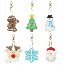 Load image into Gallery viewer, 5/6PCS Full Drill Keyring Xmas Dessert Cake Double Sided Xmas Bell Special Shape
