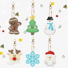 Load image into Gallery viewer, 5/6PCS Full Drill Keyring Xmas Dessert Cake Double Sided Xmas Bell Special Shape
