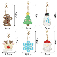 Load image into Gallery viewer, 5/6PCS Full Drill Keyring Xmas Dessert Cake Double Sided Xmas Bell Special Shape
