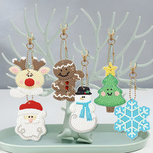 Load image into Gallery viewer, 5/6PCS Full Drill Keyring Xmas Dessert Cake Double Sided Xmas Bell Special Shape
