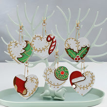 Load image into Gallery viewer, 5/6PCS Full Drill Keyring Xmas Dessert Cake Double Sided Xmas Bell Special Shape
