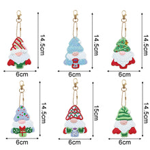 Load image into Gallery viewer, 5/6PCS Full Drill Keyring Xmas Dessert Cake Double Sided Xmas Bell Special Shape
