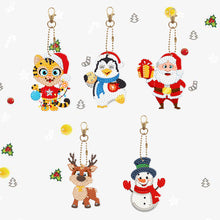 Load image into Gallery viewer, 5/6PCS Full Drill Keyring Xmas Dessert Cake Double Sided Xmas Bell Special Shape
