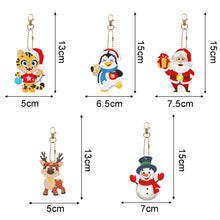 Load image into Gallery viewer, 5/6PCS Full Drill Keyring Xmas Dessert Cake Double Sided Xmas Bell Special Shape
