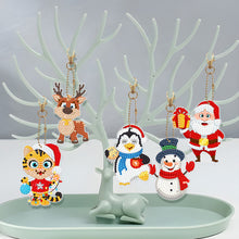 Load image into Gallery viewer, 5/6PCS Full Drill Keyring Xmas Dessert Cake Double Sided Xmas Bell Special Shape
