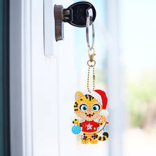 Load image into Gallery viewer, 5/6PCS Full Drill Keyring Xmas Dessert Cake Double Sided Xmas Bell Special Shape

