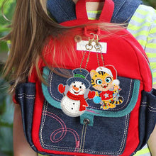Load image into Gallery viewer, 5/6PCS Full Drill Keyring Xmas Dessert Cake Double Sided Xmas Bell Special Shape
