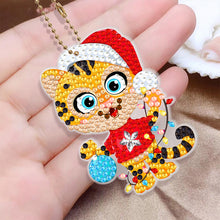 Load image into Gallery viewer, 5/6PCS Full Drill Keyring Xmas Dessert Cake Double Sided Xmas Bell Special Shape
