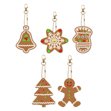 Load image into Gallery viewer, 5/6PCS Full Drill Keyring Xmas Dessert Cake Double Sided Xmas Bell Special Shape
