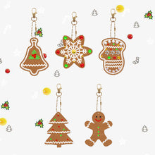 Load image into Gallery viewer, 5/6PCS Full Drill Keyring Xmas Dessert Cake Double Sided Xmas Bell Special Shape
