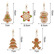 Load image into Gallery viewer, 5/6PCS Full Drill Keyring Xmas Dessert Cake Double Sided Xmas Bell Special Shape
