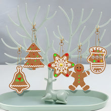 Load image into Gallery viewer, 5/6PCS Full Drill Keyring Xmas Dessert Cake Double Sided Xmas Bell Special Shape
