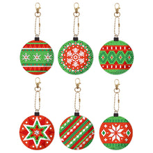 Load image into Gallery viewer, 5/6PCS Full Drill Keyring Xmas Dessert Cake Double Sided Xmas Bell Special Shape
