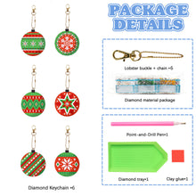 Load image into Gallery viewer, 5/6PCS Full Drill Keyring Xmas Dessert Cake Double Sided Xmas Bell Special Shape

