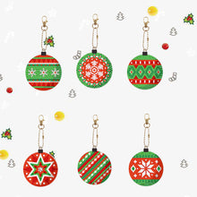 Load image into Gallery viewer, 5/6PCS Full Drill Keyring Xmas Dessert Cake Double Sided Xmas Bell Special Shape
