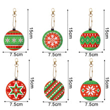 Load image into Gallery viewer, 5/6PCS Full Drill Keyring Xmas Dessert Cake Double Sided Xmas Bell Special Shape
