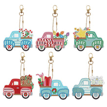 Load image into Gallery viewer, 5/6PCS Full Drill Keyring Xmas Dessert Cake Double Sided Xmas Bell Special Shape
