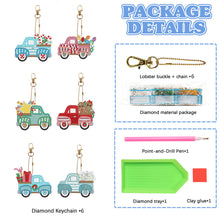 Load image into Gallery viewer, 5/6PCS Full Drill Keyring Xmas Dessert Cake Double Sided Xmas Bell Special Shape
