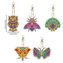 Load image into Gallery viewer, Full Drill Keyring Double Sided Diamond Painting Keychains (5PCS Butterfly Owl)
