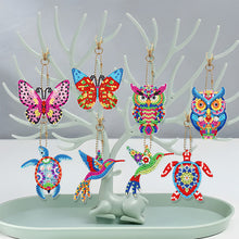 Load image into Gallery viewer, 8PCS Double Sided Rhinestone Painting Pendant Ornament(Butterfly OwlHummingbird)
