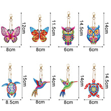 Load image into Gallery viewer, 8PCS Double Sided Rhinestone Painting Pendant Ornament(Butterfly OwlHummingbird)
