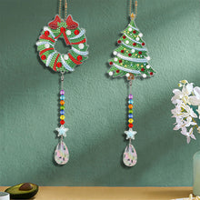 Load image into Gallery viewer, 2PCS Diamond Drawing Hanging Ornament Kit Suncatcher (Wreath Xmas Tree)
