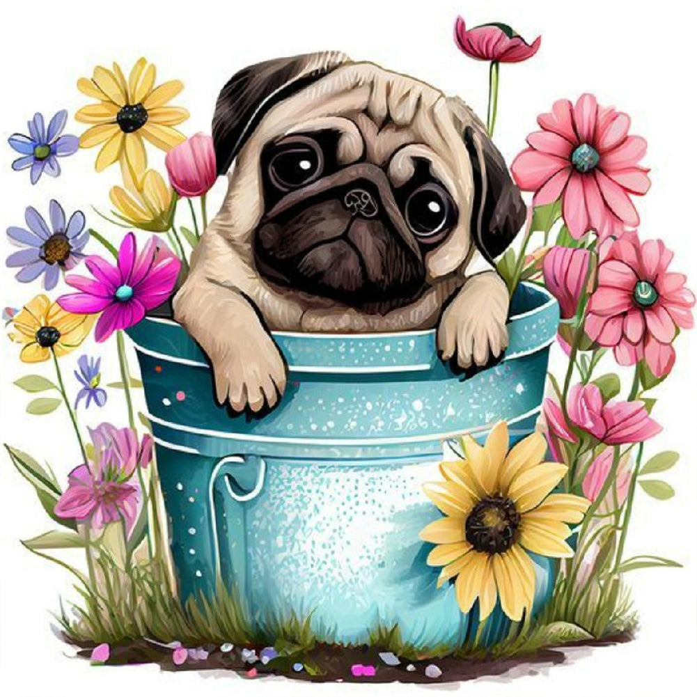 Diamond Painting - Full Round - pug dog (40*40CM)