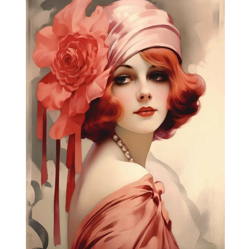 Diamond Painting - Full Round - charming woman (40*50CM)