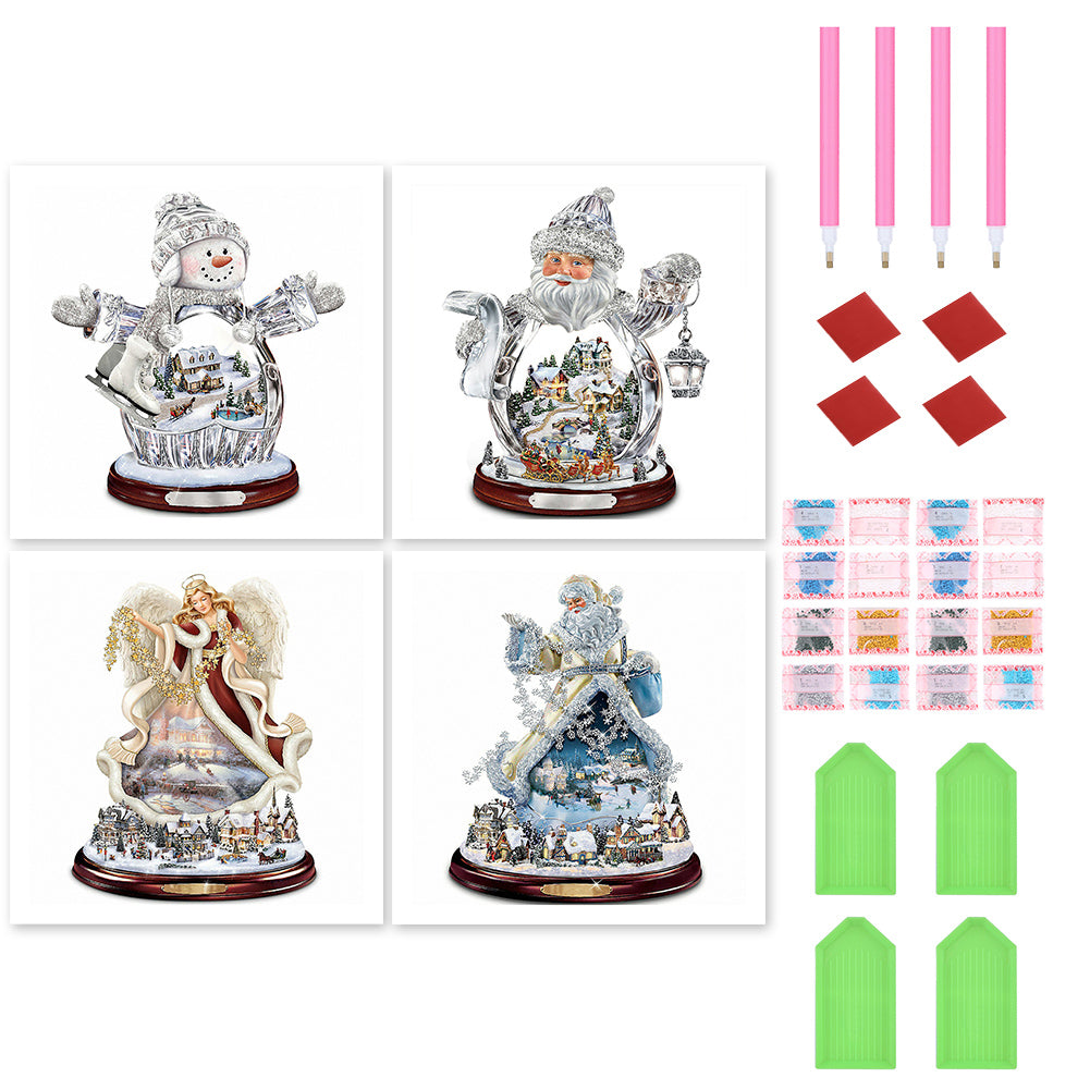 4pcs Diamond Painting Set - Christmas snowman (30*30CM)