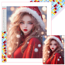 Load image into Gallery viewer, Diamond Painting - Full Square - Beautiful girl in Christmas atmosphere (30*40CM)
