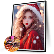 Load image into Gallery viewer, Diamond Painting - Full Square - Beautiful girl in Christmas atmosphere (30*40CM)
