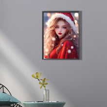 Load image into Gallery viewer, Diamond Painting - Full Square - Beautiful girl in Christmas atmosphere (30*40CM)
