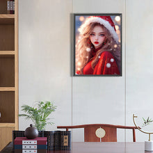 Load image into Gallery viewer, Diamond Painting - Full Square - Beautiful girl in Christmas atmosphere (30*40CM)
