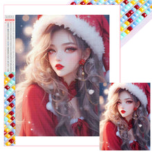 Load image into Gallery viewer, Diamond Painting - Full Square - Beautiful girl in Christmas atmosphere (30*40CM)

