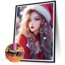 Load image into Gallery viewer, Diamond Painting - Full Square - Beautiful girl in Christmas atmosphere (30*40CM)
