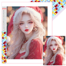 Load image into Gallery viewer, Diamond Painting - Full Square - Beautiful girl in Christmas atmosphere (30*40CM)
