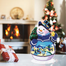 Load image into Gallery viewer, 5D DIY Diamond Art Table Decor Guardian Snowman Christmas Decor Embrace Snowman
