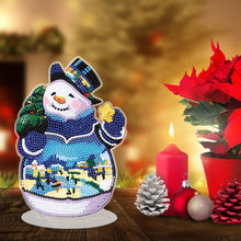 Load image into Gallery viewer, 5D DIY Diamond Art Table Decor Guardian Snowman Christmas Decor Embrace Snowman
