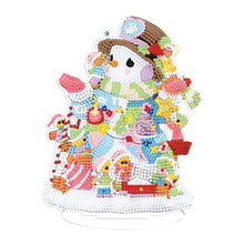 Load image into Gallery viewer, 5D DIY Diamond Art Table Decor Guardian Snowman Christmas Decor Embrace Snowman
