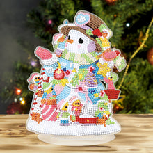 Load image into Gallery viewer, 5D DIY Diamond Art Table Decor Guardian Snowman Christmas Decor Embrace Snowman
