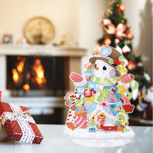 Load image into Gallery viewer, 5D DIY Diamond Art Table Decor Guardian Snowman Christmas Decor Embrace Snowman
