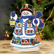 Load image into Gallery viewer, 5D DIY Diamond Art Table Decor Guardian Snowman Christmas Decor Embrace Snowman
