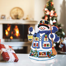 Load image into Gallery viewer, 5D DIY Diamond Art Table Decor Guardian Snowman Christmas Decor Embrace Snowman
