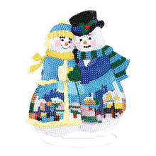 Load image into Gallery viewer, 5D DIY Diamond Art Table Decor Guardian Snowman Christmas Decor Embrace Snowman
