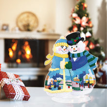 Load image into Gallery viewer, 5D DIY Diamond Art Table Decor Guardian Snowman Christmas Decor Embrace Snowman
