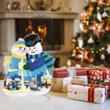 Load image into Gallery viewer, 5D DIY Diamond Art Table Decor Guardian Snowman Christmas Decor Embrace Snowman

