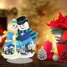 Load image into Gallery viewer, 5D DIY Diamond Art Table Decor Guardian Snowman Christmas Decor Embrace Snowman
