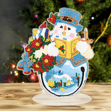 Load image into Gallery viewer, 5D DIY Diamond Art Table Decor Guardian Snowman Christmas Decor Embrace Snowman
