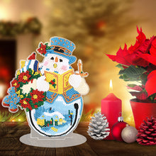 Load image into Gallery viewer, 5D DIY Diamond Art Table Decor Guardian Snowman Christmas Decor Embrace Snowman
