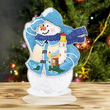 Load image into Gallery viewer, 5D DIY Diamond Art Table Decor Guardian Snowman Christmas Decor Embrace Snowman
